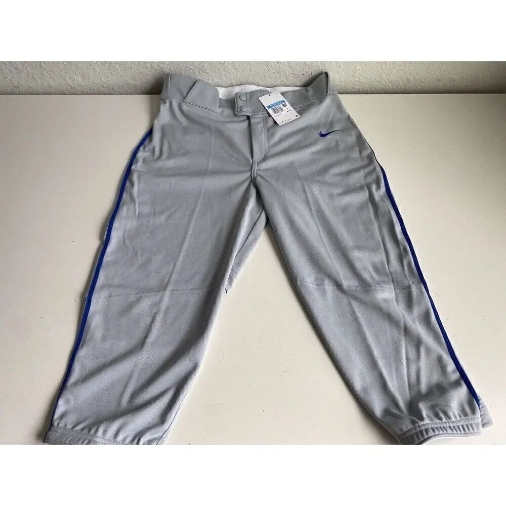 Nike Vapor Select Knicker Baseball Pant Grey Royal Piping Men’s Size M NEW